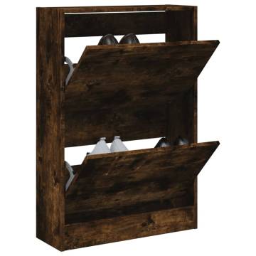 Shoe Cabinet Smoked Oak - Compact Storage Solution | HipoMarket