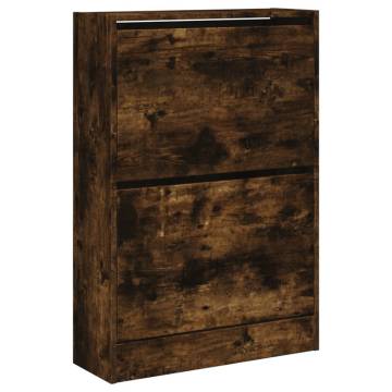 Shoe Cabinet Smoked Oak - Compact Storage Solution | HipoMarket