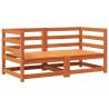 Garden Sofas Corner - Solid Pine Wood - Wax Brown 2 pcs