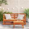 Garden Sofas Corner - Solid Pine Wood - Wax Brown 2 pcs