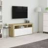 Stylish TV Cabinet White & Sonoma Oak | 120x30x50 cm