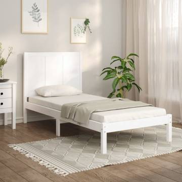 White Solid Pine Bed Frame 75x190 cm Small Single | HipoMarket