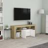 Stylish TV Cabinet White & Sonoma Oak | 120x30x50 cm