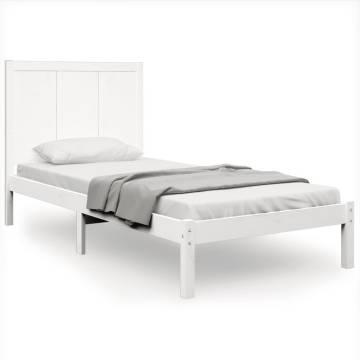 White Solid Pine Bed Frame 75x190 cm Small Single | HipoMarket