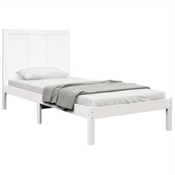 White Solid Pine Bed Frame 75x190 cm Small Single | HipoMarket