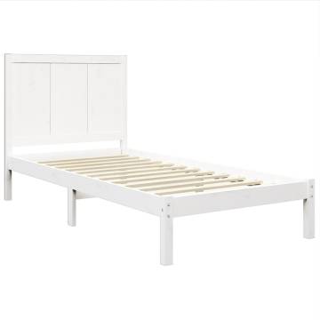 White Solid Pine Bed Frame 75x190 cm Small Single | HipoMarket