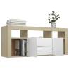 Stylish TV Cabinet White & Sonoma Oak | 120x30x50 cm