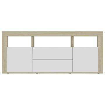 Stylish TV Cabinet White & Sonoma Oak | 120x30x50 cm