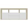 Stylish TV Cabinet White & Sonoma Oak | 120x30x50 cm