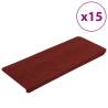 Red Self-Adhesive Stair Mats - 15 pcs | Hipomarket UK