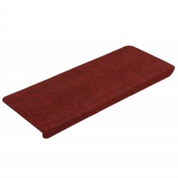 Red Self-Adhesive Stair Mats - 15 pcs | Hipomarket UK