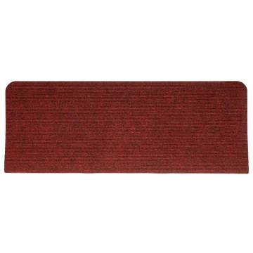 Red Self-Adhesive Stair Mats - 15 pcs | Hipomarket UK