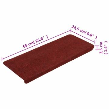 Red Self-Adhesive Stair Mats - 15 pcs | Hipomarket UK