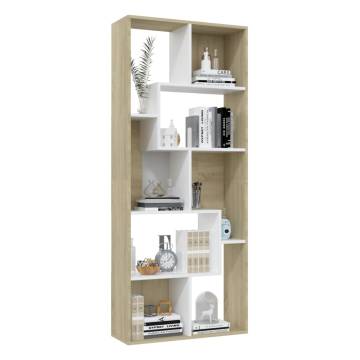 Book Cabinet White & Sonoma Oak - Stylish Storage Solution