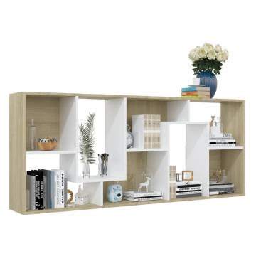 Book Cabinet White & Sonoma Oak - Stylish Storage Solution