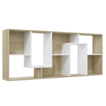 Book Cabinet White & Sonoma Oak - Stylish Storage Solution