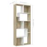 Book Cabinet White & Sonoma Oak - Stylish Storage Solution