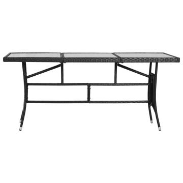 Garden Table Black 170x80 cm - Durable Poly Rattan