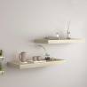 Floating Wall Shelves - Stylish Oak Shelving Set (2 pcs)