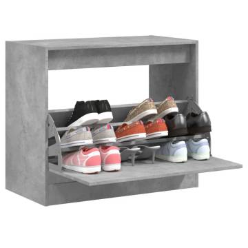 Concrete Grey Shoe Cabinet - Compact & Stylish - Hipo Market