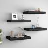 Floating Wall Shelves 4 pcs Black 40x23x3.8 cm MDF Colour black Size 40 x 23 x 3.8 cm Quantity in Package 4 Number of Pieces 1 