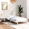 Bed Frame White Solid Wood 75x190 cm Small Single Colour white Size 75 x 190 cm 