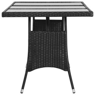 Garden Table Black 170x80 cm - Durable Poly Rattan