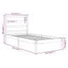 White Solid Wood Bed Frame 75x190 cm - Small Single