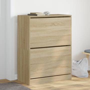 Shoe Cabinet with 2 Flip-Drawers in Sonoma Oak | HipoMarket