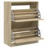 Shoe Cabinet with 2 Flip-Drawers in Sonoma Oak | HipoMarket