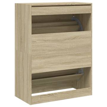 Shoe Cabinet with 2 Flip-Drawers in Sonoma Oak | HipoMarket