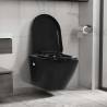 Stylish Wall Hung Toilet with Concealed Cistern - Black Ceramic