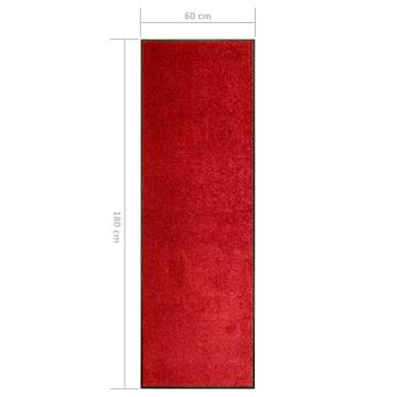 Doormat Washable Red 60x180 cm - Keep Dirt Outside!