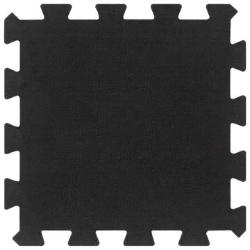 Durable Rubber Floor Tiles - 16 pcs Black 30x30 cm | HipoMarket