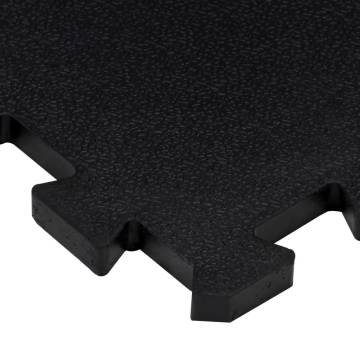 Durable Rubber Floor Tiles - 16 pcs Black 30x30 cm | HipoMarket