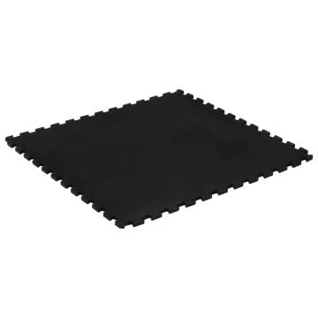 Rubber Floor Tile Black 12mm - Durable Gym Flooring | HipoMarket