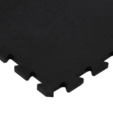 Rubber Floor Tile Black 12mm - Durable Gym Flooring | HipoMarket