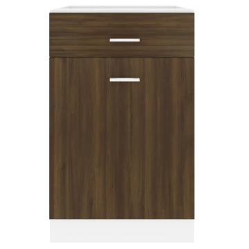 Brown Oak Drawer Bottom Cabinet - 50x46x81.5 cm