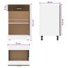 Brown Oak Drawer Bottom Cabinet - 50x46x81.5 cm