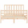 Solid Wood Bed Frame with Headboard 140x190 cm | Hipo Market