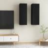 Stylish Black TV Cabinets Set - 2 pcs, 30.5x30x90 cm