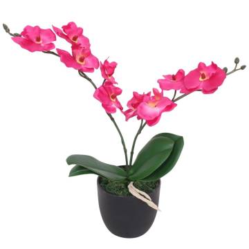 Artificial Orchid Plant with Pot - 30 cm Red | HiPo Market