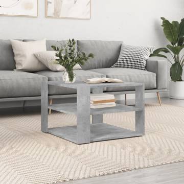 Elegant Concrete Grey Coffee Table - 59.5x59.5 cm