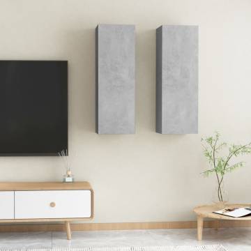 Stylish Concrete Grey TV Cabinets Set - 2 pcs - HipoMarket