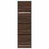 Shoe Cabinet with 4 Flip-Drawers in Brown Oak - 60x42x204 cm