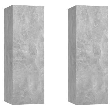 Stylish Concrete Grey TV Cabinets Set - 2 pcs - HipoMarket