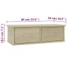 Wall-Mounted Drawer Shelf Sonoma Oak - Stylish Storage Solution