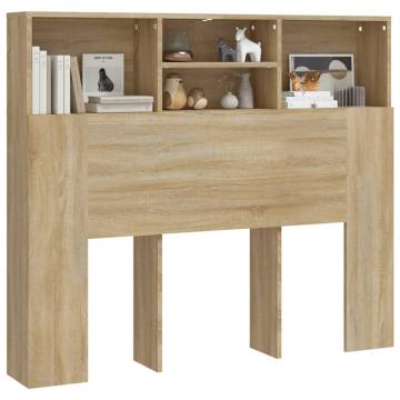 Sonoma Oak Headboard Cabinet - Stylish Storage Solution