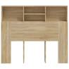 Sonoma Oak Headboard Cabinet - Stylish Storage Solution