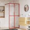 Walk-in Shower Wall with Clear ESG Glass Red 90x195 cm Colour red Size 90 x 195 cm 